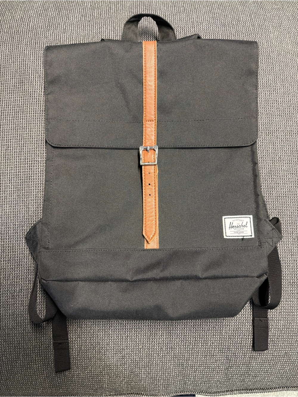 Herschel Supply Company Black Backpack with Brown Accent Strap